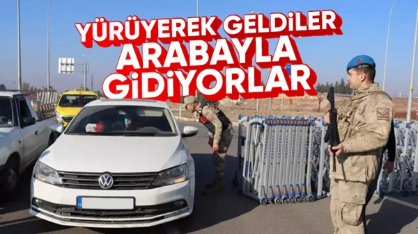 Suriyeliler Türkiye'den araçlarıyla ayrılıyor