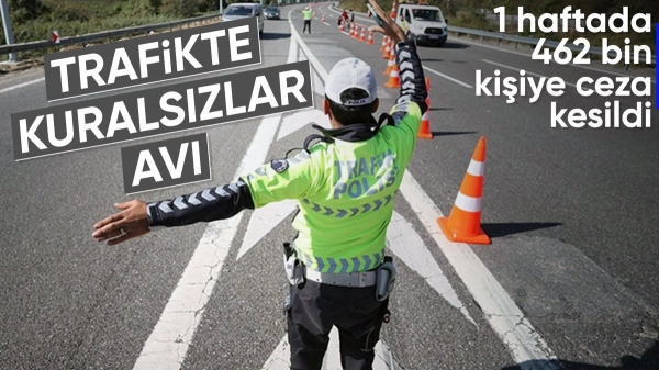 Trafikte 1 haftada 2 milyon 942 bin araç denetlendi