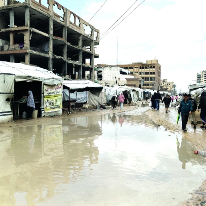 Gazze'de çadırlar yeniden sular altında kaldı