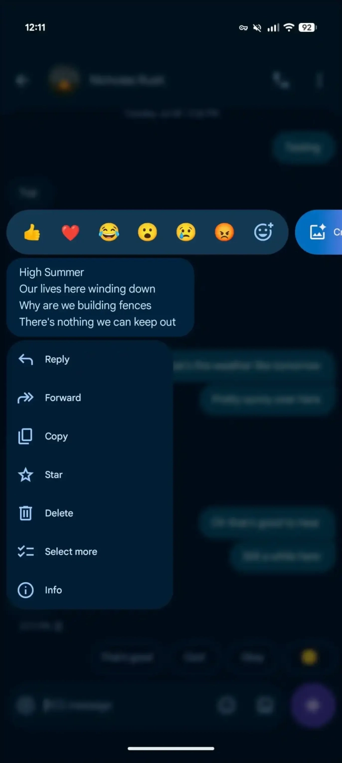 Google Messages'a yeni uzun basma menüsü ile pratiklik geliyor - 4
