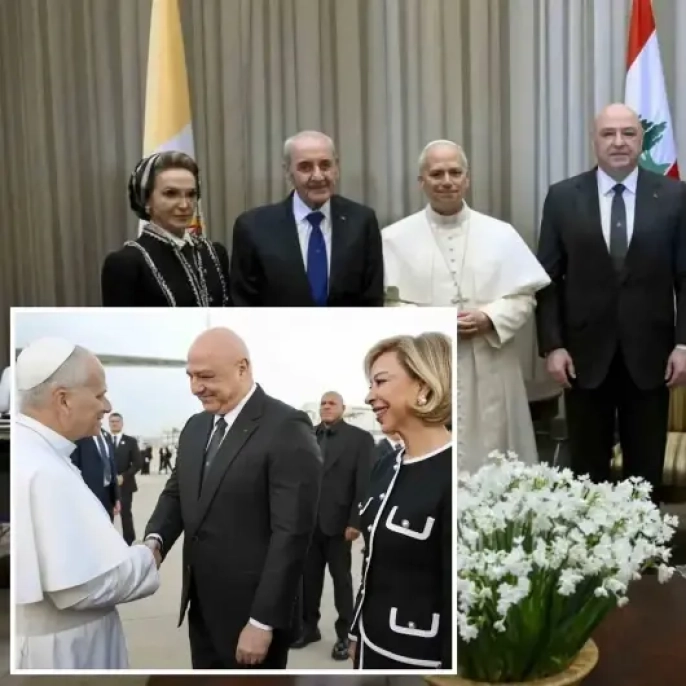 Papa 14. Leo Beyrut'ta Lübnanlı liderlerle barış mesajı verdi