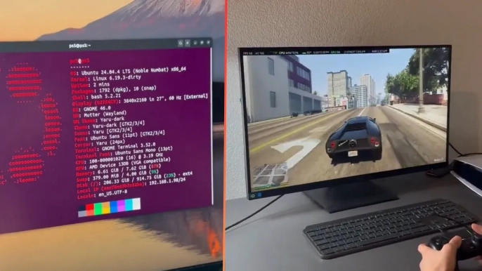 PlayStation 5, Linux ile bilgisayara dönüştürüldü ve GTA V oynandı - 1