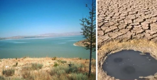 27 kilometrekarelik Çavuşçu Göl'den geriye bu su birikintisi kaldı 