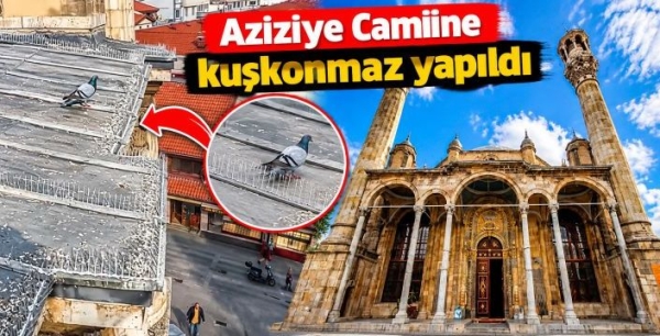 Aziziye Camiine kuşkonmaz yapıldı