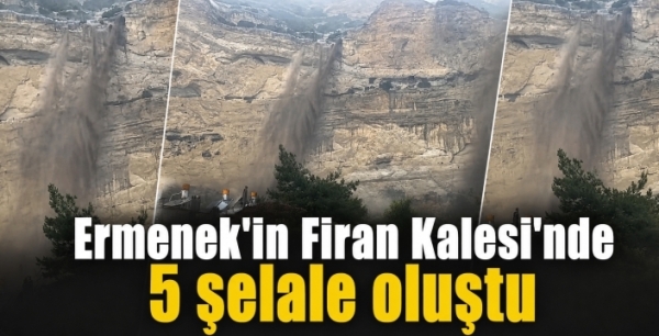 Ermenek'in Firan Kalesi'nde 5 şelale oluştu