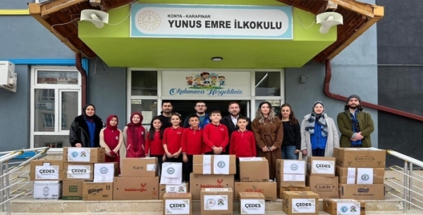 Karapınar'da 3 okuldan Ramazan'da gönül köprüleri kuruldu