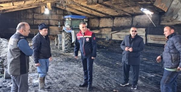 Karapınar’da yangından etkilenen üreticiye ziyaret