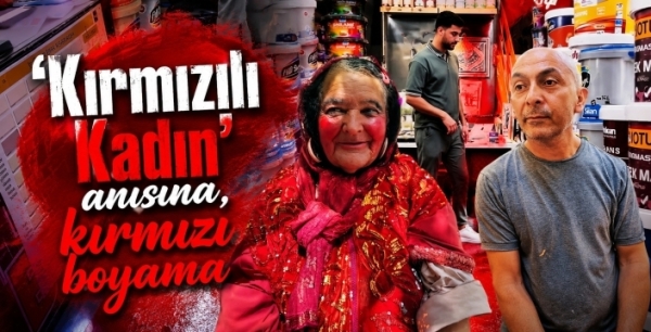 ‘Kırmızılı Kadın’ anısına, kırmızı boyama