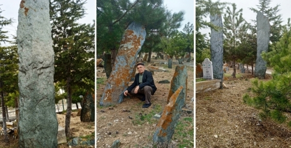 Konya'da insan boyunu aşan 3 metrelik mezar taşları şaşırtıyor
