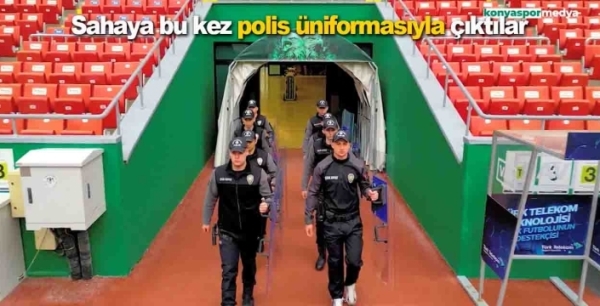 Konyasporlu futbolculardan Polis Haftası’nda anlamlı etkinlik