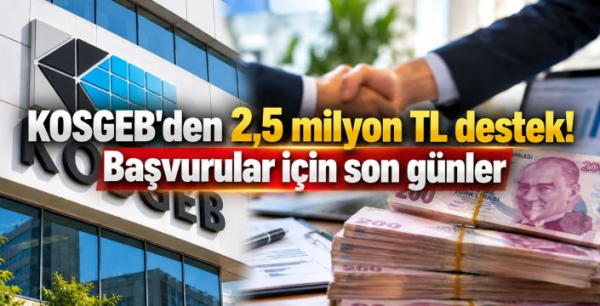 KOSGEB'den 2,5 milyon TL destek! Başvurular için son günler 