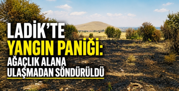 Ladik’te yangın paniği: Ağaçlık alana ulaşmadan söndürüldü