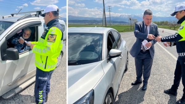 Sarayönü’nde sürücülerle hayat kurtaran uyarılar yapıldı