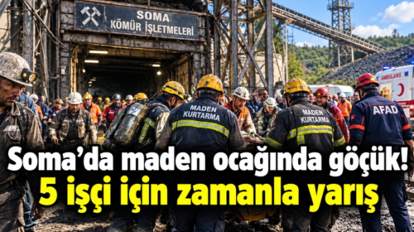 Soma’da maden ocağında göçük! 5 işçi için zamanla yarış