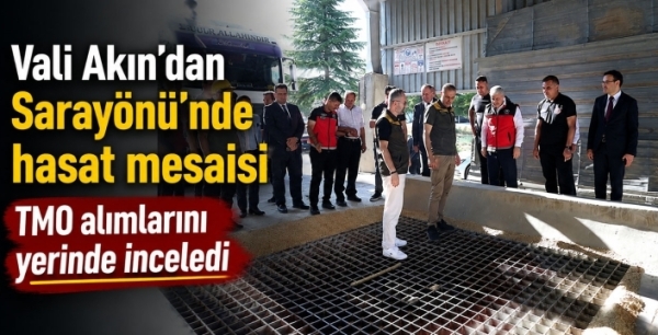 Vali Akın'dan Sarayönü'nde hasat mesaisi: TMO alımlarını yerinde inceledi
