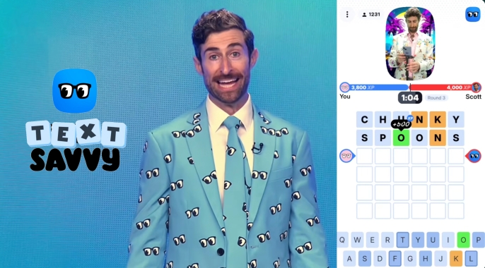 Scott Rogowsky, 'Quiz Daddy' olarak geri döndü: Yeni mobil oyun şovu TextSavvy ile ekranlara merhaba diyor