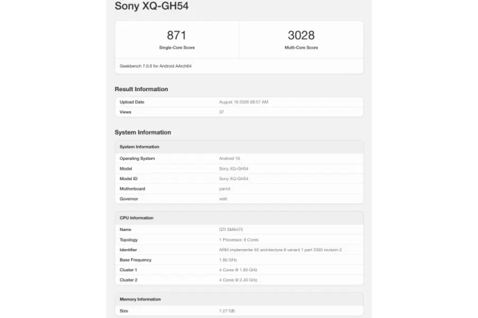 Sony Xperia 10 VIII, Geekbench testinde performansını gösterdi - 2