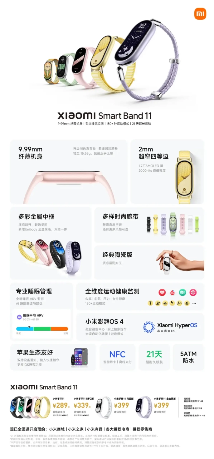 Xiaomi Band 11, 21 gün pil ömrüyle tanıtıldı - 2