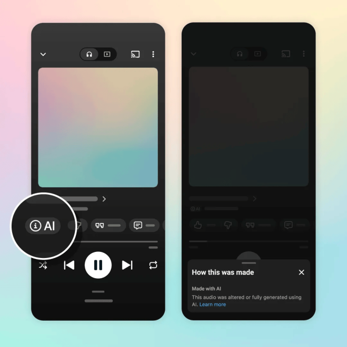 YouTube Music, yapay zeka ile üretilen müzikleri etiketliyor